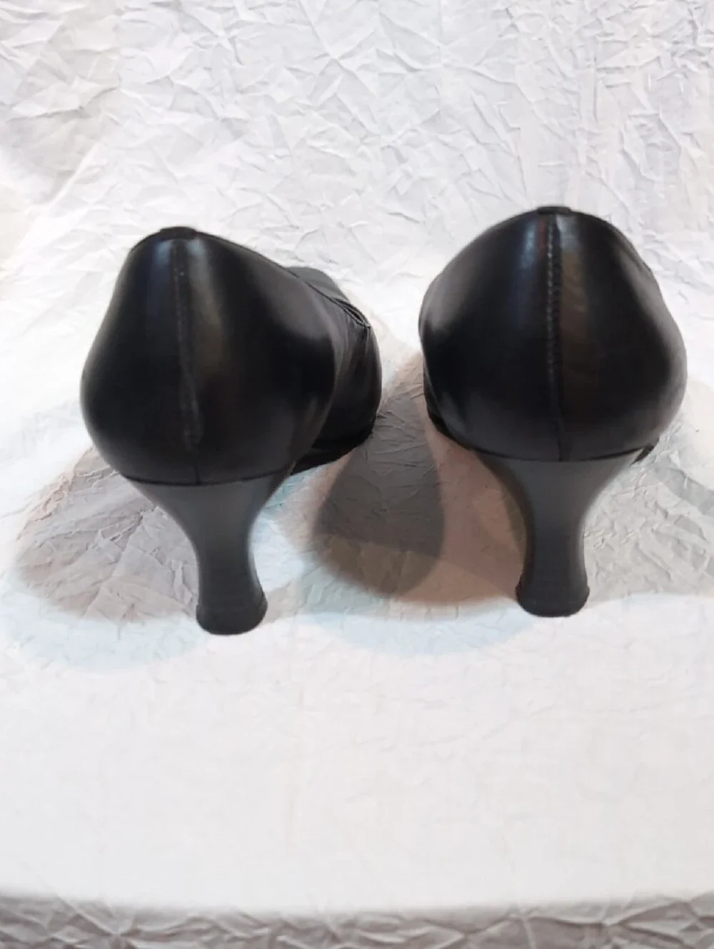 croft & barrow Black Leather Mid Heel Pumps